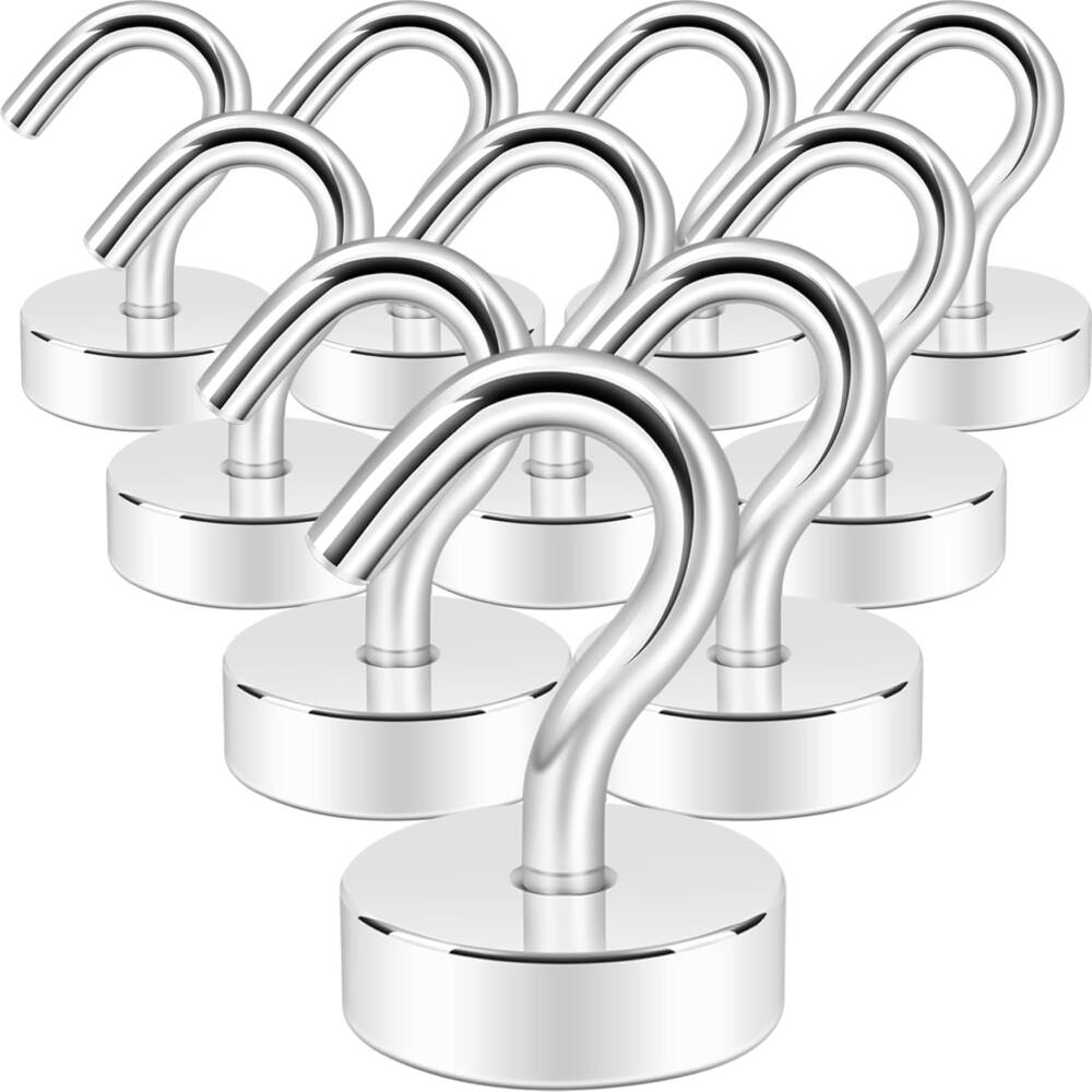 30lb+ Heavy Duty Magnetic Hooks for Cruise Cabins, Travel | Pack of 10