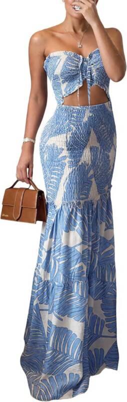 CHICME Floral Printed Vacation Dress
